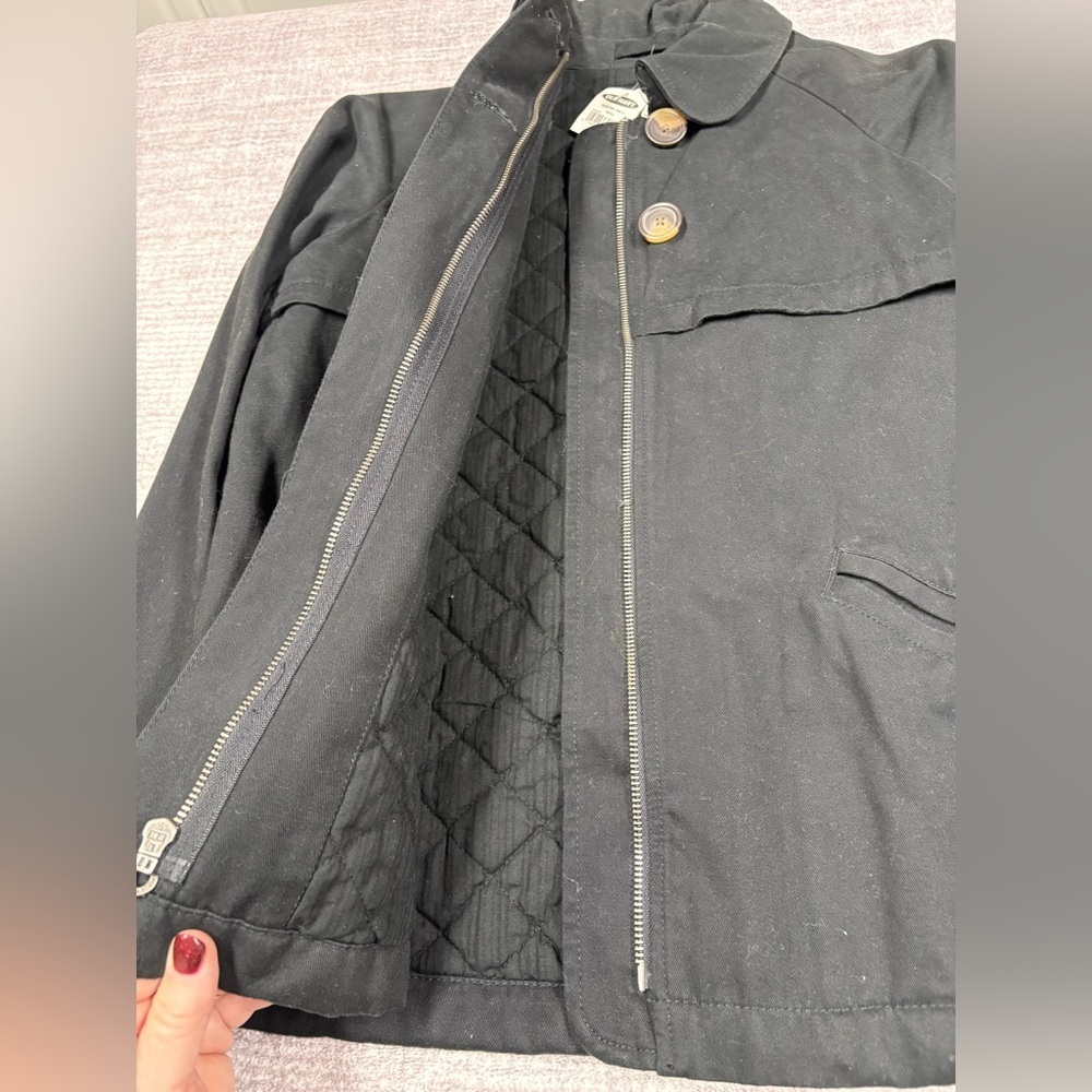 NWT Old Navy Women’s Sz S Quilted Zip Jacket Black Chore Everyday Casual - Picture 8 of 10